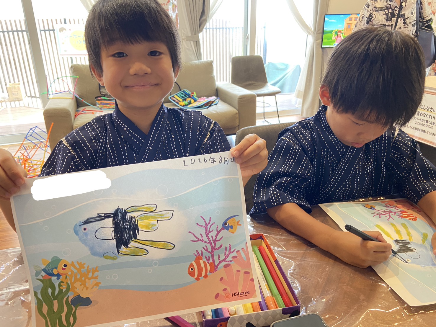 夏祭りの手形コーナー
