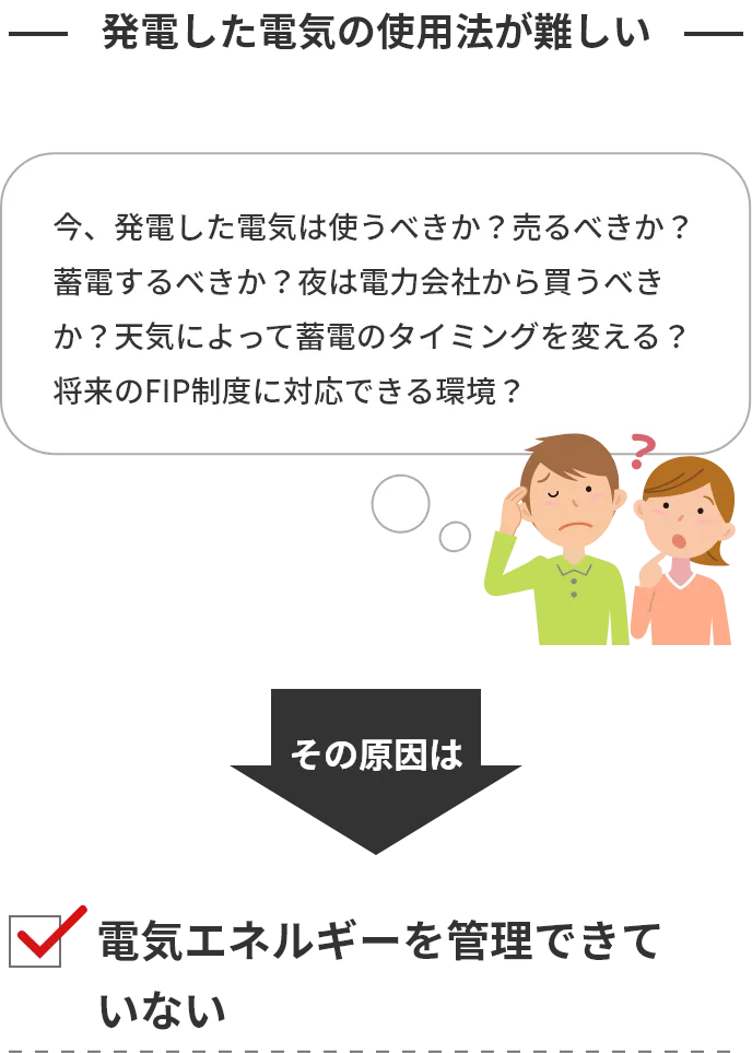 発電した電気の使用法が難しい